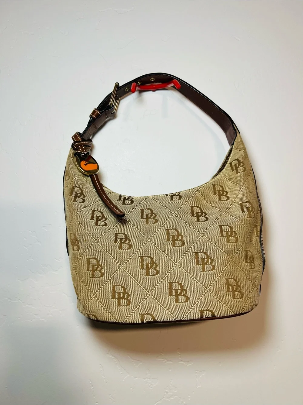 Vintage Y2K Dooney & Bourke Monogram Hobo Shoulder Bag